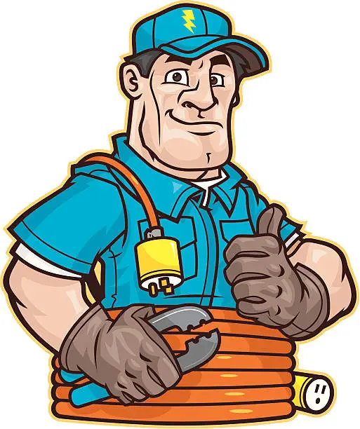 Vector illustration of Electrician