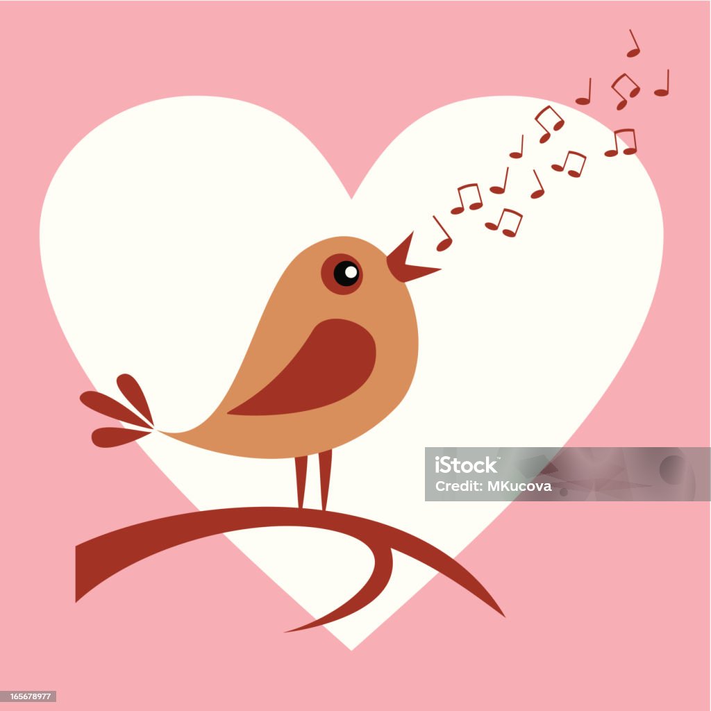 Bird in amor - Vetor de Canto de Passarinho royalty-free