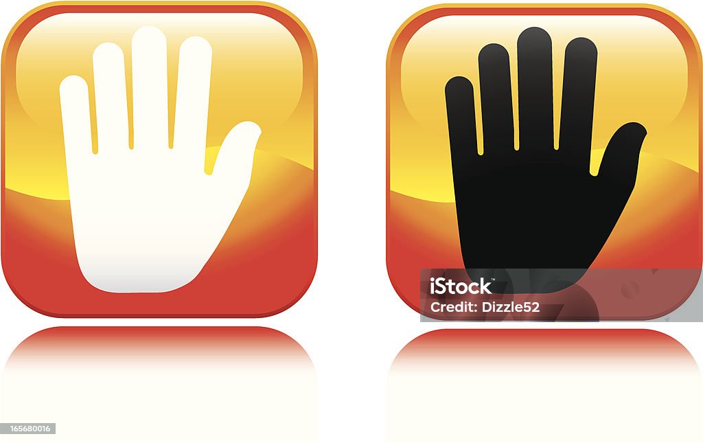 Otworzyć dłoń ikony - Grafika wektorowa royalty-free (Błyszczący)