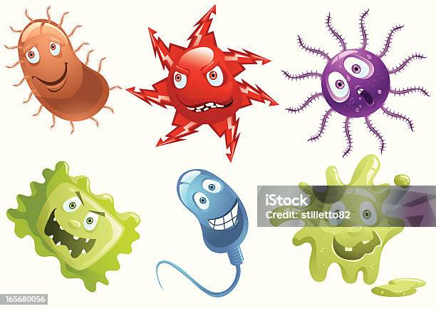 Ilustración de Bacterias y más Vectores Libres de Derechos de Bacteria - Bacteria, Virus, Viñeta