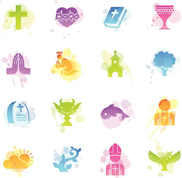 Vector illustration of Stains Icons - Christian