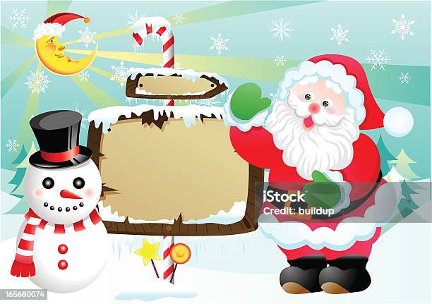 Santa Claus And Snow Man Stock Illustration - Download Image Now - Childhood, Santa Claus, Clip Art