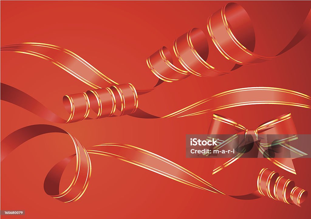 Красная лента Curles набор - Векторная графика Завитой роялти-фри