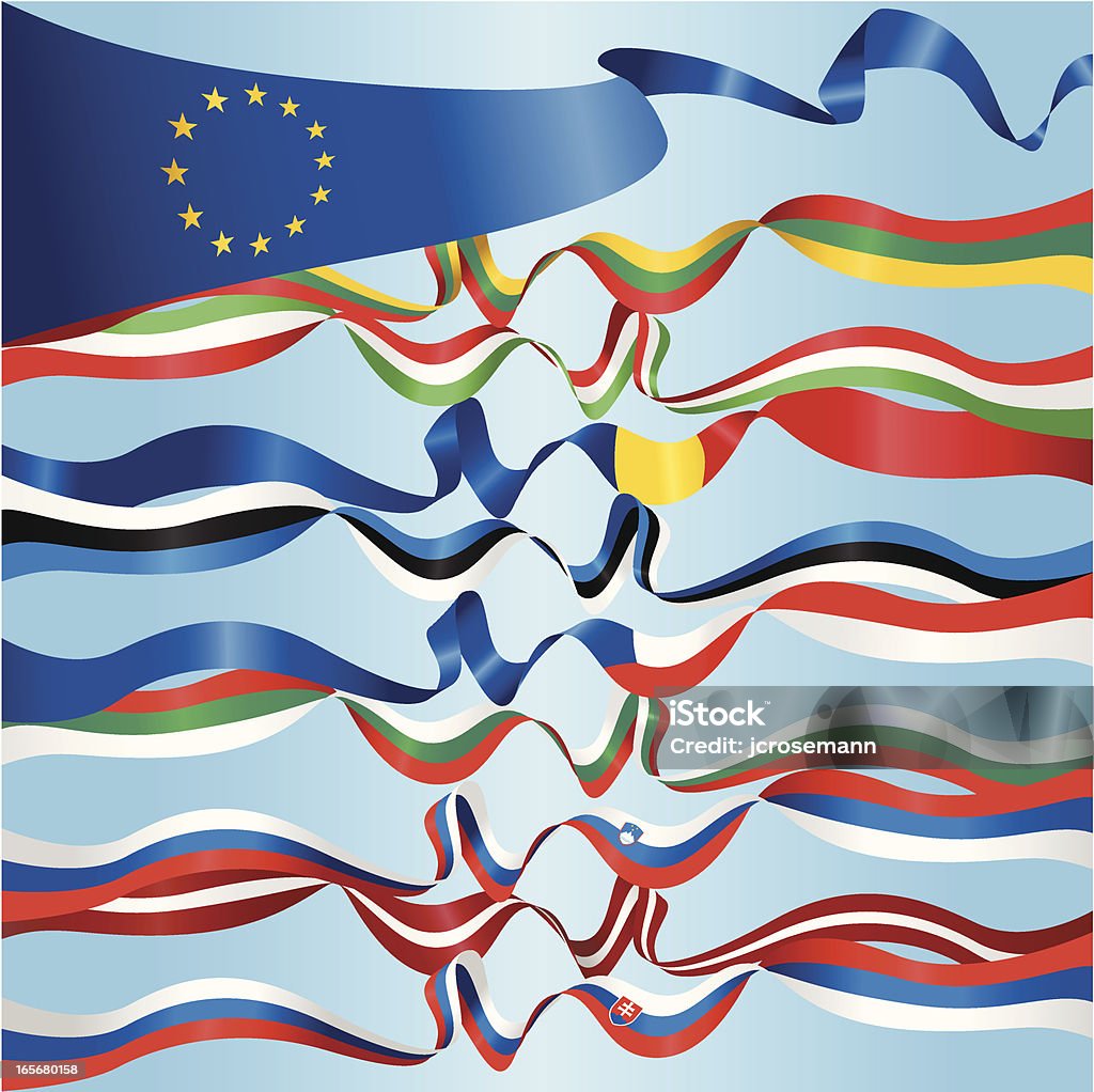 Banner europea - arte vettoriale royalty-free di Bandiera