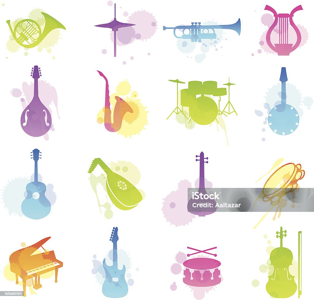 Flecken Icons-MUSIKINSTRUMENTE - Lizenzfrei Musikinstrument Vektorgrafik