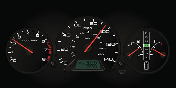 Automobile Dashboard vector art illustration