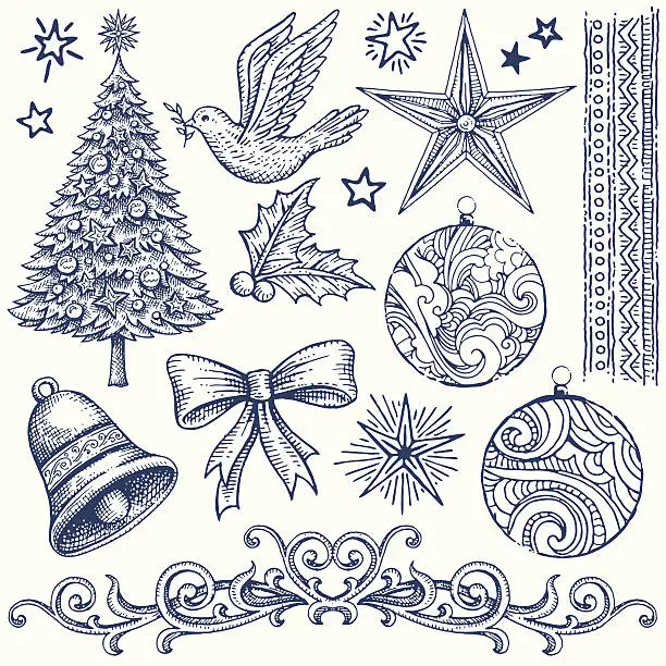 Vector illustration of Christmas Design Elements