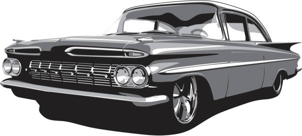 벡터 1959 impala - low rider stock illustrations