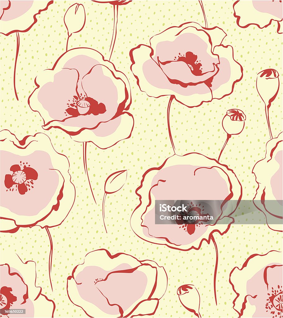 シームレスパターンに poppies - ケシのロイヤリティフリーベクトルアート