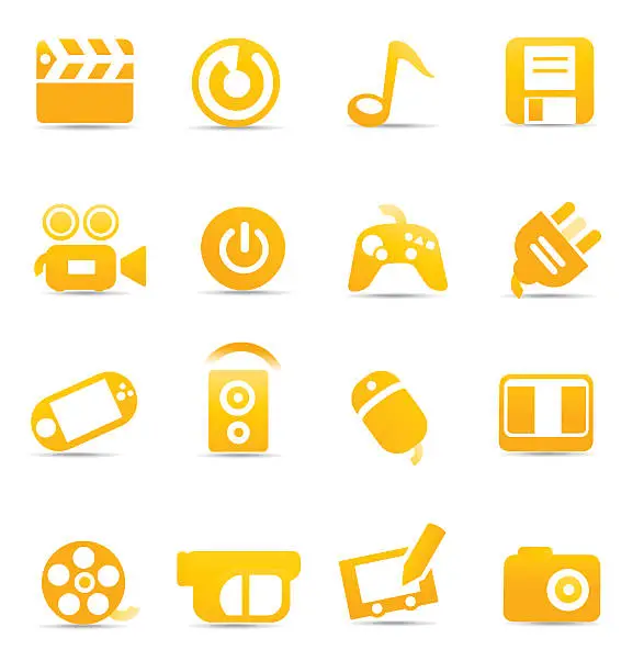 Vector illustration of Multimedia icons
