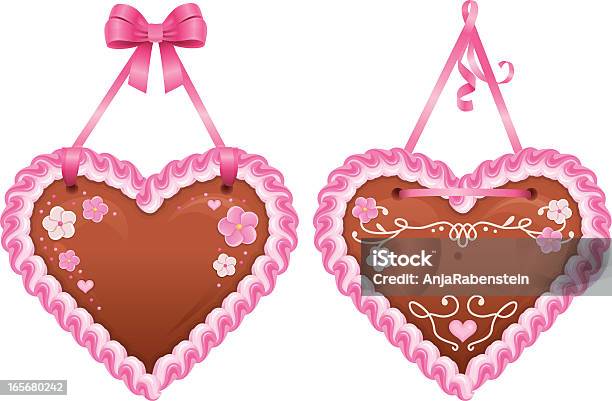 Różowy Valentines Day Oktoberfest Lebkuchenherz Gingerbread Serca - Stockowe grafiki wektorowe i więcej obrazów Piernik - Ciasteczko