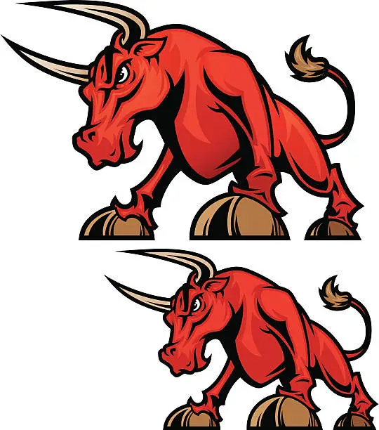 Vector illustration of Bull FIghting Stance