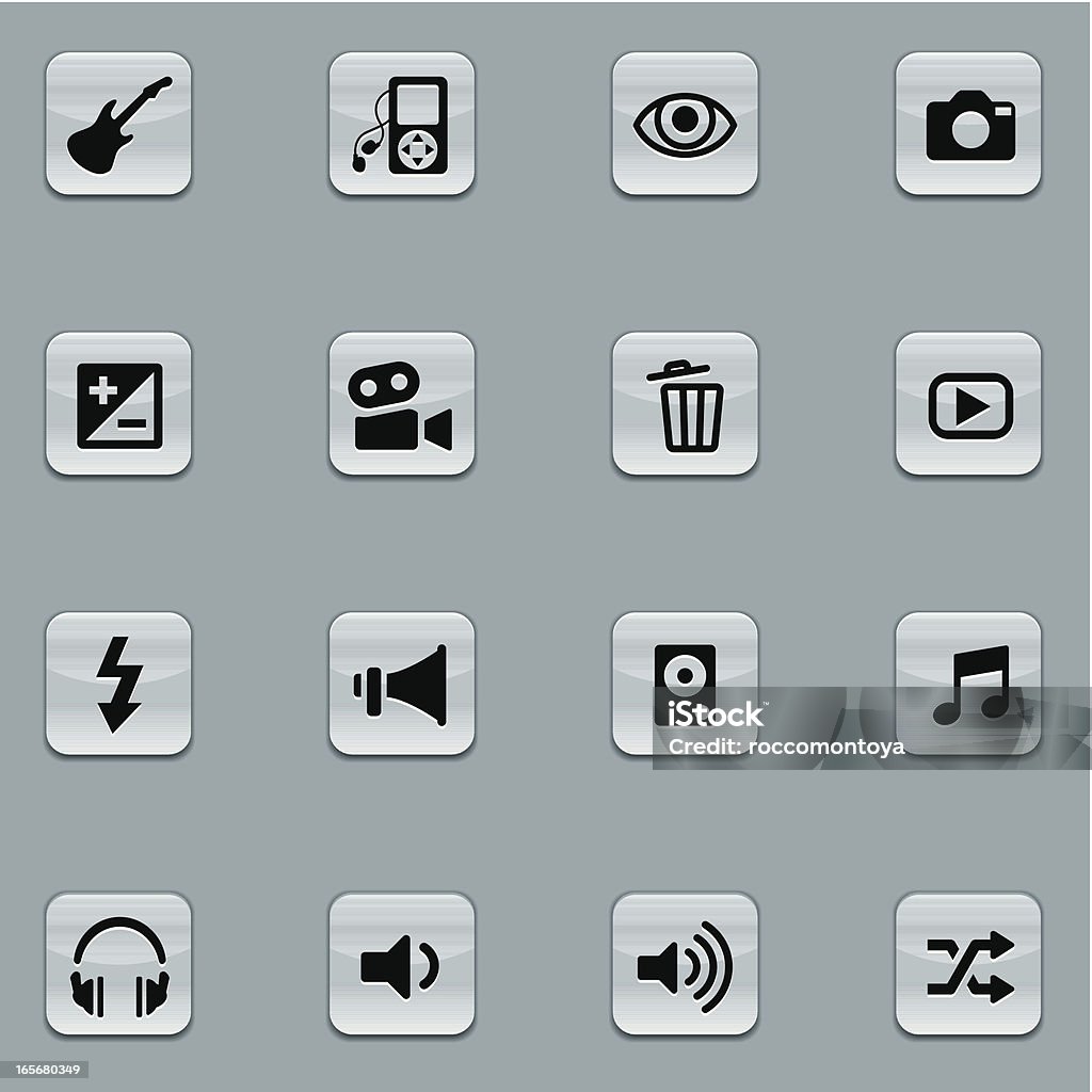 Icon-Set, Multimedia - Lizenzfrei Betrachtung Vektorgrafik