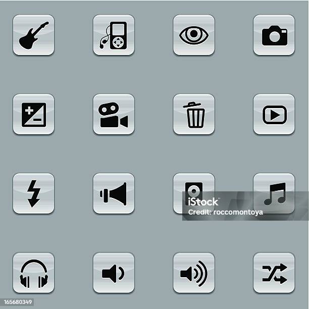 Iconset Multimedia Stock Vektor Art und mehr Bilder von Betrachtung - Betrachtung, Computeranlage, Digitalkamera
