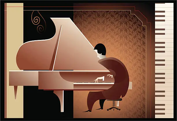 Vector illustration of pianist