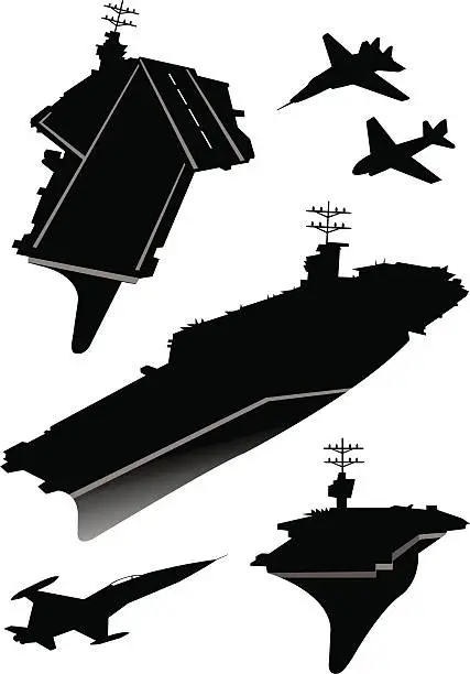Vector illustration of aircraft carrier