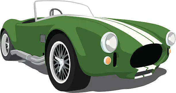 Vector illustration of Green Shelby Cobra Roadster