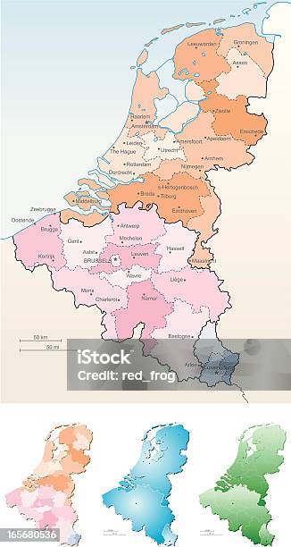 Vetores de Benelux e mais imagens de Países Baixos - Países Baixos, Bélgica, Mapa