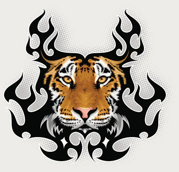 Vector illustration of tattoo  tiger