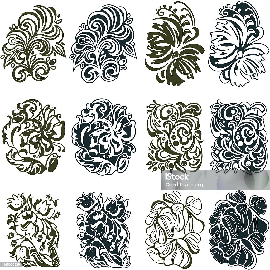 icons floral icons Ornate stock vector