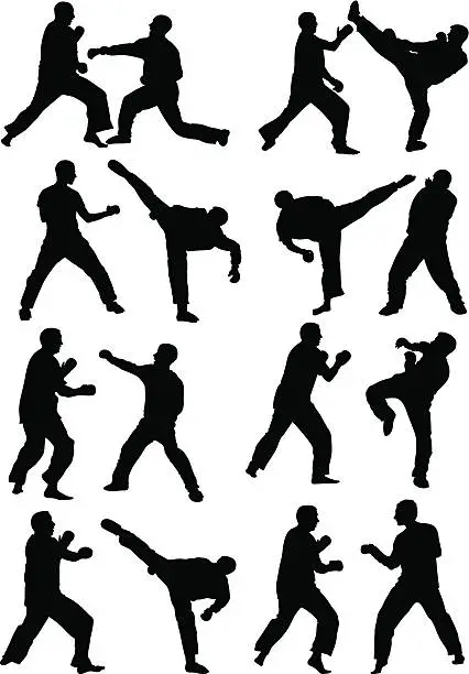Vector illustration of Kickboxing