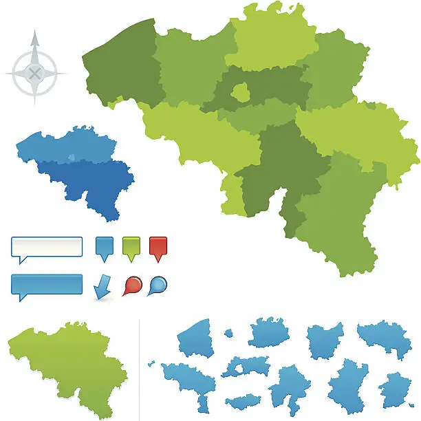 Vector illustration of Belgium Provincial map