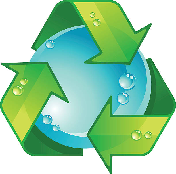 Recycle water icon vector art illustration