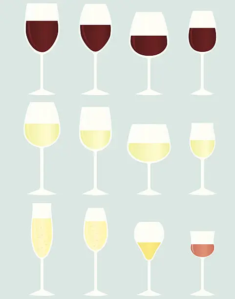 Vector illustration of Wine Glasses