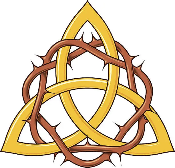 Vector illustration of Crown of Thorns in Trinity Knot