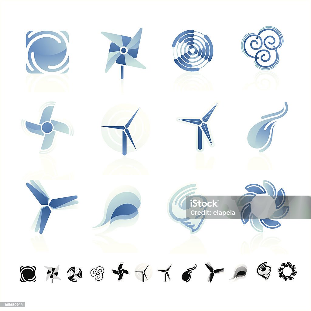 Wind Symbole - Lizenzfrei Windrad-Spielzeug Vektorgrafik