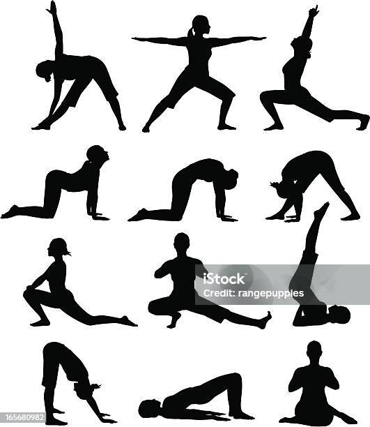 Ilustración de Mujer De Yoga y más Vectores Libres de Derechos de Cuerpo humano - Cuerpo humano, Flexibilidad, Yoga
