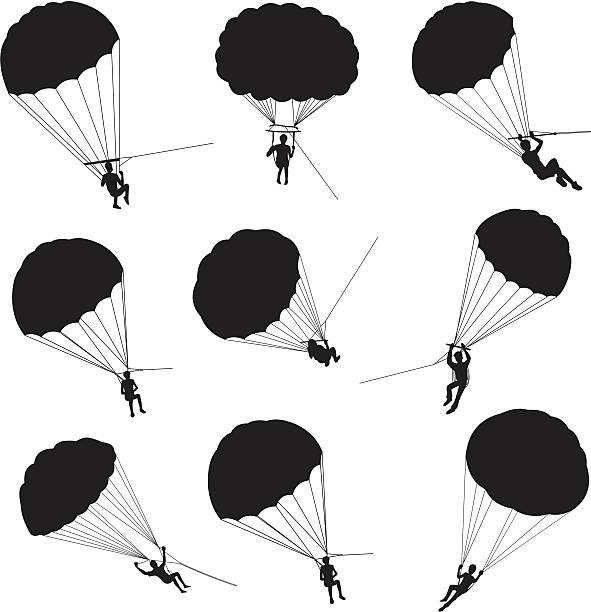 people parasailing - parasailing stock illustrations