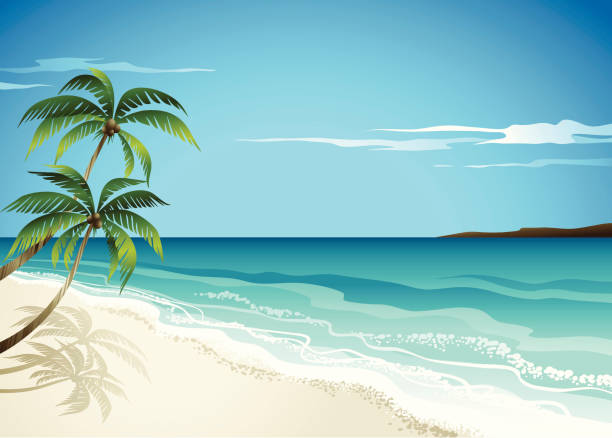 illustrazioni stock, clip art, cartoni animati e icone di tendenza di beachscene - sand wave pattern beach wave