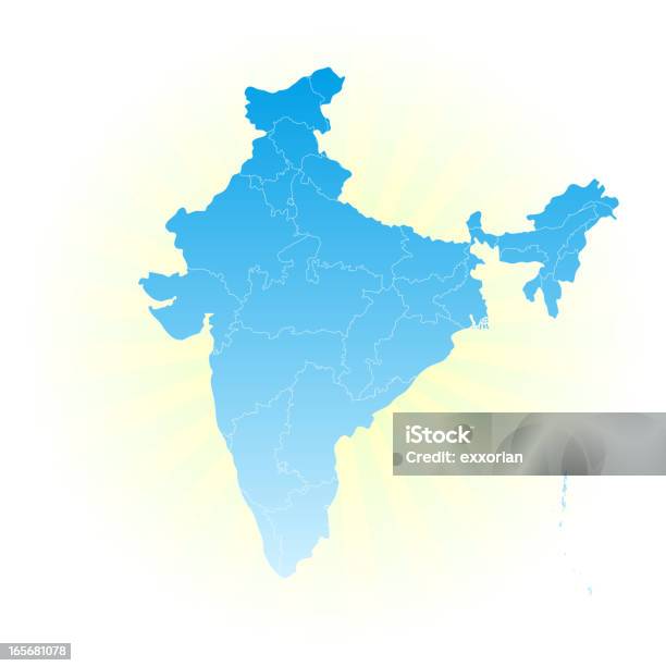 Карта Индии — стоковая векторная графика и другие изображения на тему Абстрактный - Абстрактный, Без людей, Бизнес