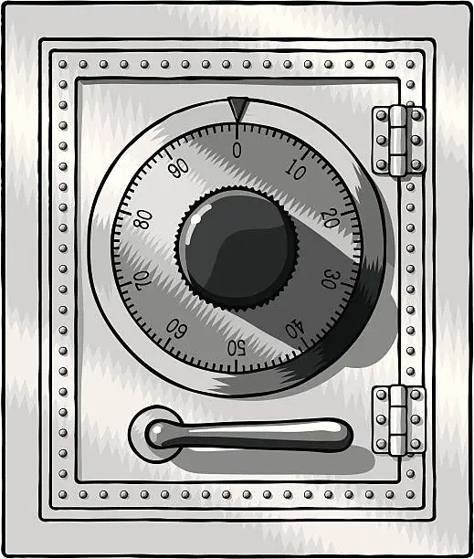 Vector illustration of Safe Door with Combination Lock