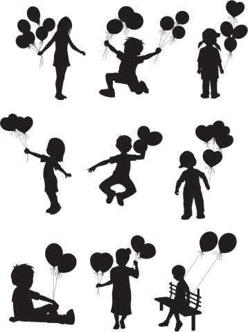 Children playing with balloons
