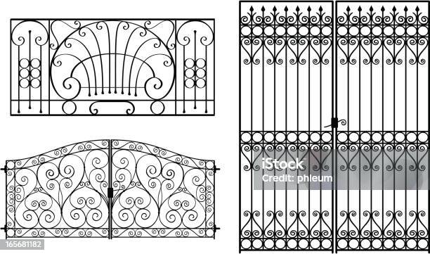 Wrought Iron Gates Stock Illustration - Download Image Now - Wrought Iron, Fence, Iron - Metal