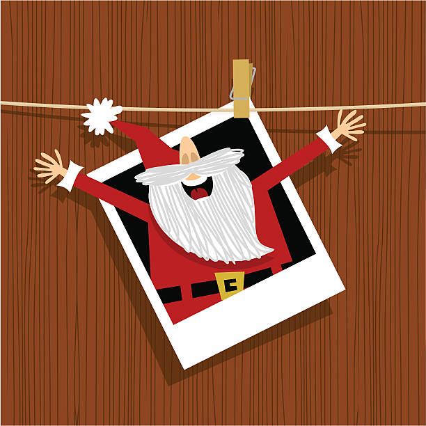 santa claus - weihnachten fotos stock-grafiken, -clipart, -cartoons und -symbole