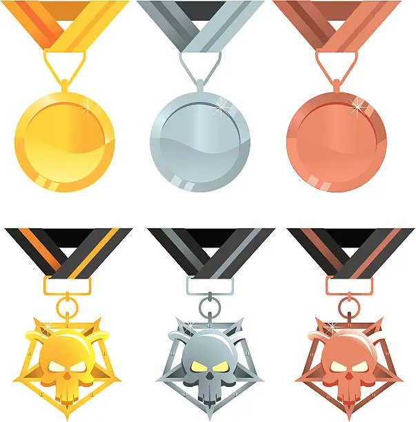 Vector illustration of Evil and good awards