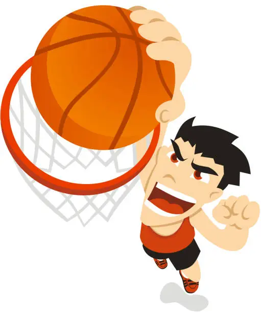 Vector illustration of Basket dunk