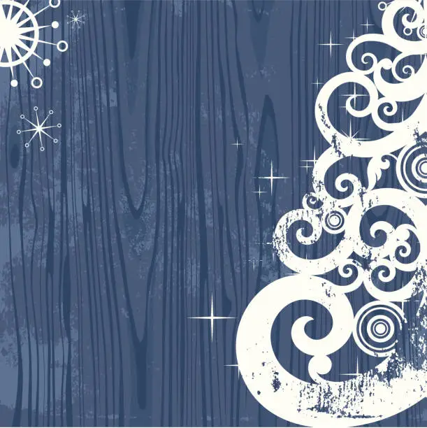 Vector illustration of Christmas old wood background