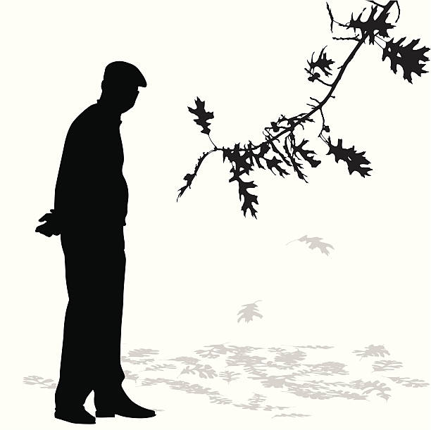 autumnleaves - people silhouette aging process tree stock illustrations