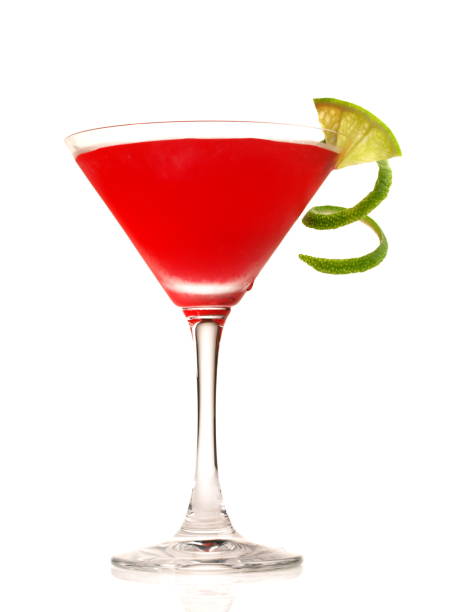 istock Cosmopolitan Cocktail with Lime Twist on white Background - Isolated 1656815207