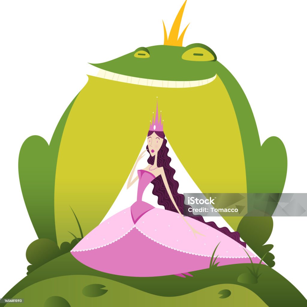 Fairy Tale Frog and Princess Fairy Tale Frog and Princess. Animal stock vector