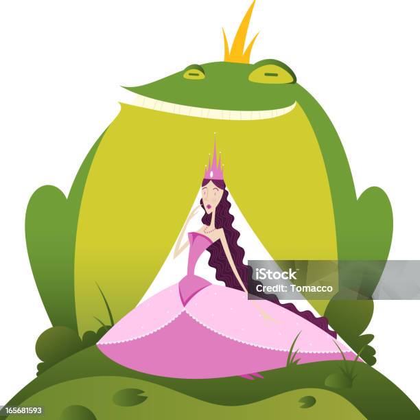 Fairy Tale Frog And Princess Stock Illustration - Download Image Now - Animal, Beautiful People, Beauty