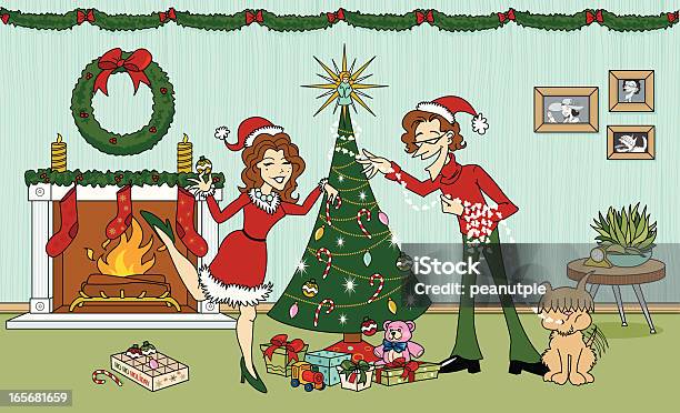 Decoração De Natal Lareira - Arte vetorial de stock e mais imagens de Lareira - Lareira, Meia de Natal, Natal