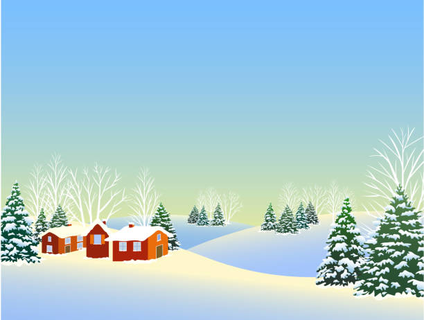 zimowy krajobraz - bare tree winter sunlight backgrounds stock illustrations