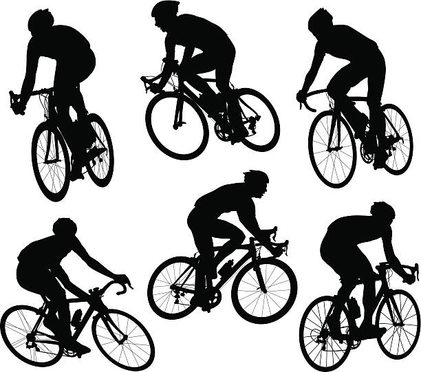 ilustraciones, imágenes clip art, dibujos animados e iconos de stock de bicicleta de montaña masculinos - cycling helmet cycling sports helmet isolated