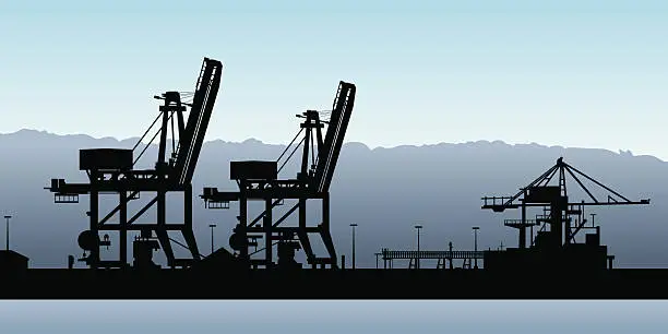 Vector illustration of Port Silhouette