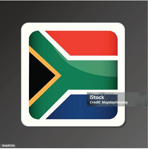 Южная Африка Флаг Значок — стоковая векторная графика и другие изображения на тему Без людей - Без людей, Блестящий, Векторная графика